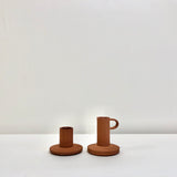 Terracotta with handle candle holder