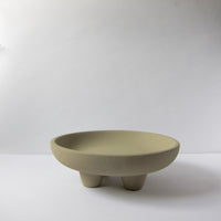 Textured ceramic footed bowl