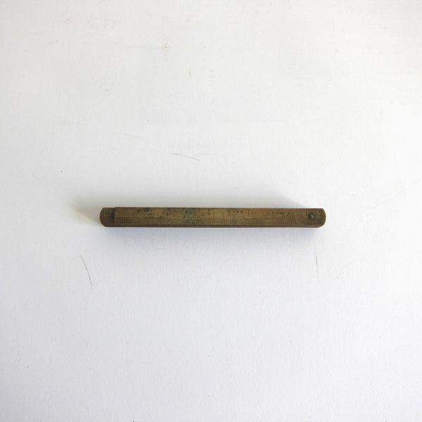Vintage 100cmL brass builders rule