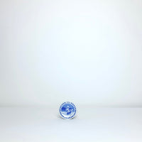 Small round blue + whites plates