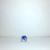 Small round blue + whites plates