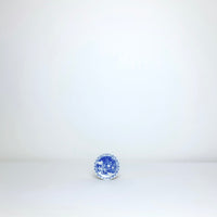 Small round blue + whites plates