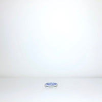 Small round blue + whites plates