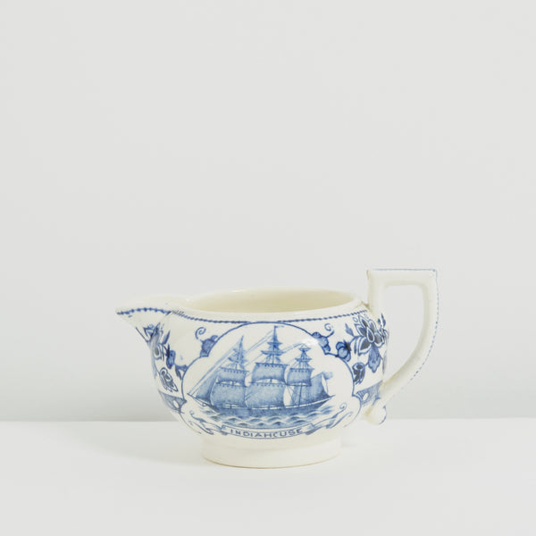 Small blue + white china jug