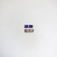 Two blue + white army badges