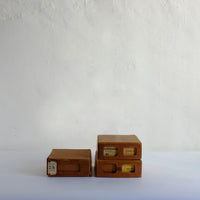 Vintage brown card storage boxes