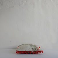 Vintage embroidered floral cushion