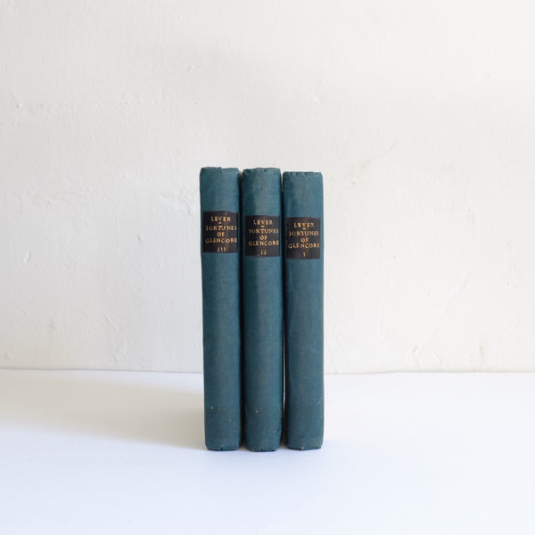 Set of 3 teal vintage books