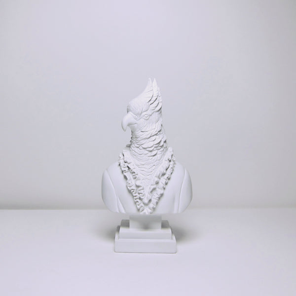 White resin cockatoo bust