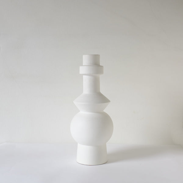 White totem ceramic vase
