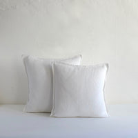 White textured linen cushion