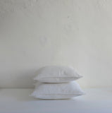 White textured linen cushion