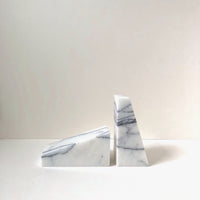 White marble bookends