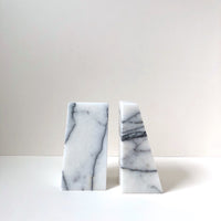 White marble bookends