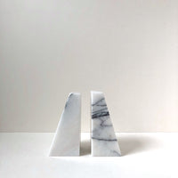 White marble bookends
