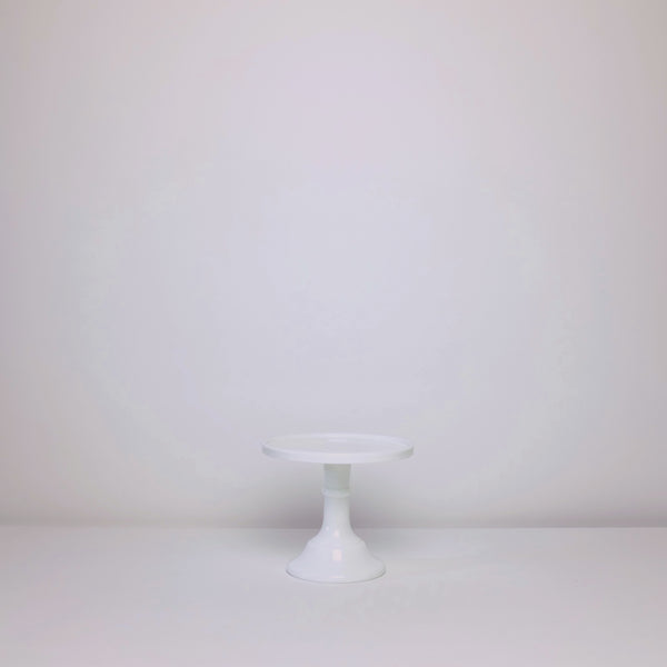 White milk glass cake stand