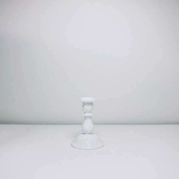 Bobble milk glass candle holder