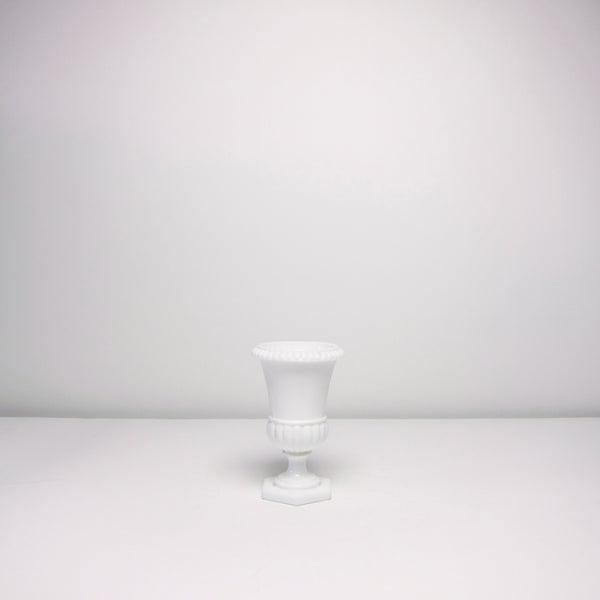 Milk glass urn