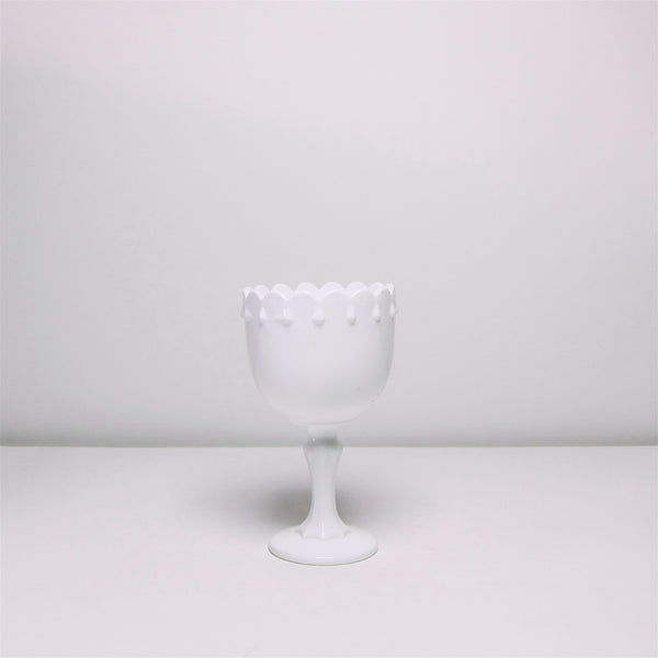 White milk glass goblet