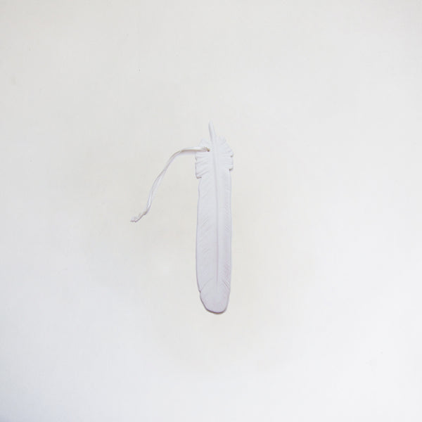 White long porcelain feather