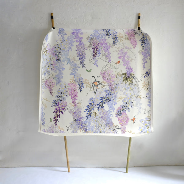 Wisteria bird wallpaper portion