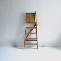 Vintage wood ladder with ledge