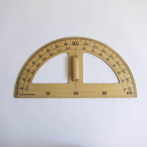 Large wooden protractor