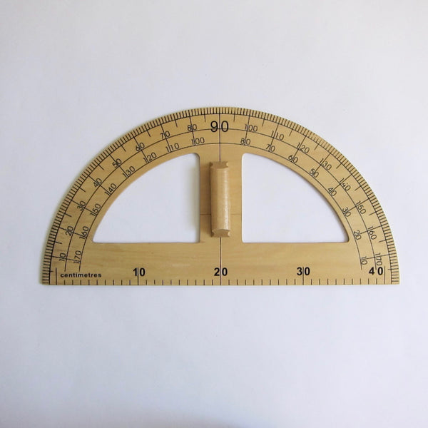 Large wooden protractor