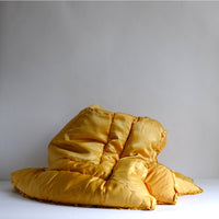 Yellow vintage satin eiderdown