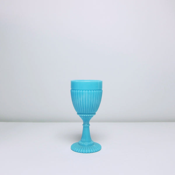 Blue milk glass goblet