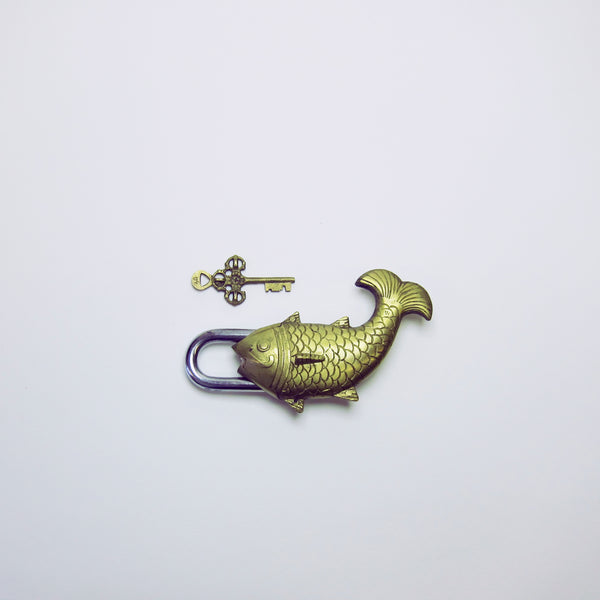 Brass fish padlock