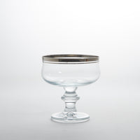 Silver rimmed champagne coupe