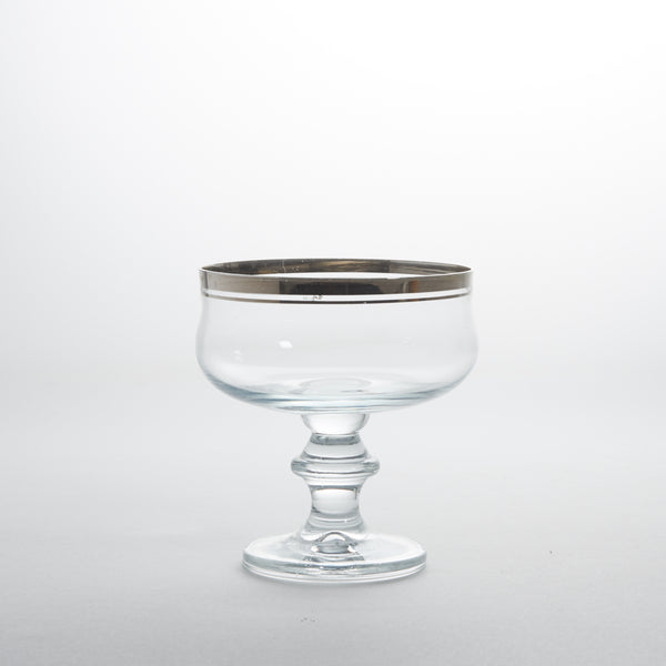 Silver rimmed champagne coupe