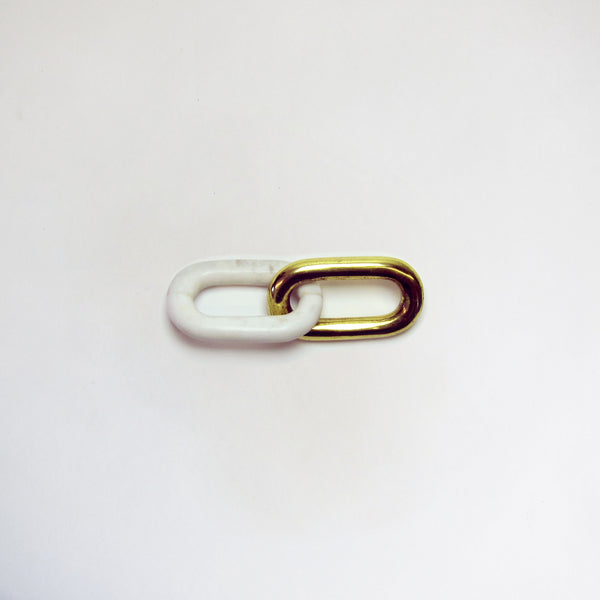 Marble + gold chain link