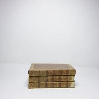 Set of vintage brown leather books