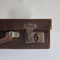 Vintage small brown leather writing case
