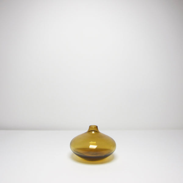 Short brown glass vase