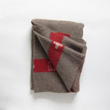 Grey + red swiss army blanket