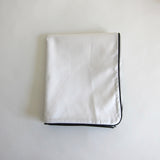 White cotton with charcoal piping pillow case