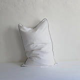 White cotton with charcoal piping pillow case
