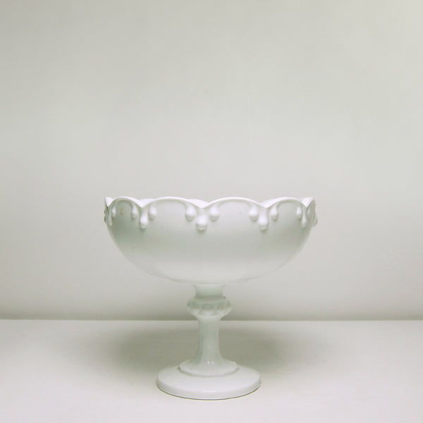 White milk glass footed bowl