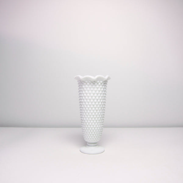 White milk glass vase